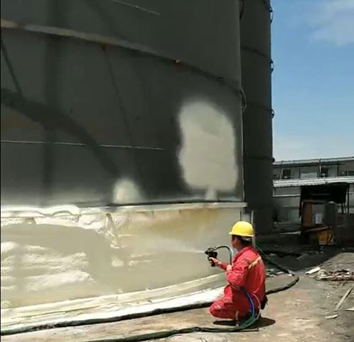 粮仓聚氨酯保温专用喷涂机(图2) 粮仓聚氨酯保温案例